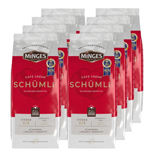 Minges - Café Crème Schümli 2 Bonen - 8x 1kg Top Merken Winkel